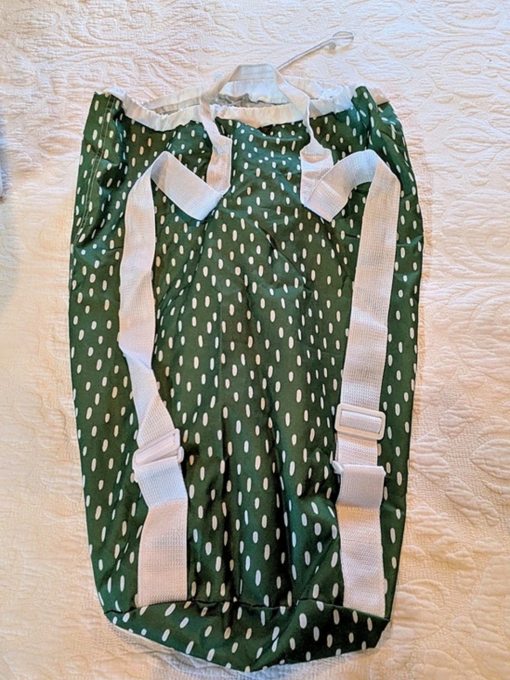 Green Polka Dot Laundry Backpack
